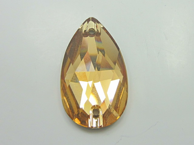 4pcs. PEAR 28x17mm LIGHT COLORADO TOPAZ SEW ON FLATBACK STAR BRIGHT Rhinestones
